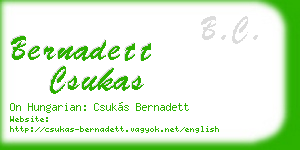 bernadett csukas business card