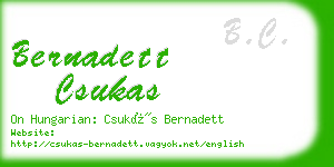 bernadett csukas business card